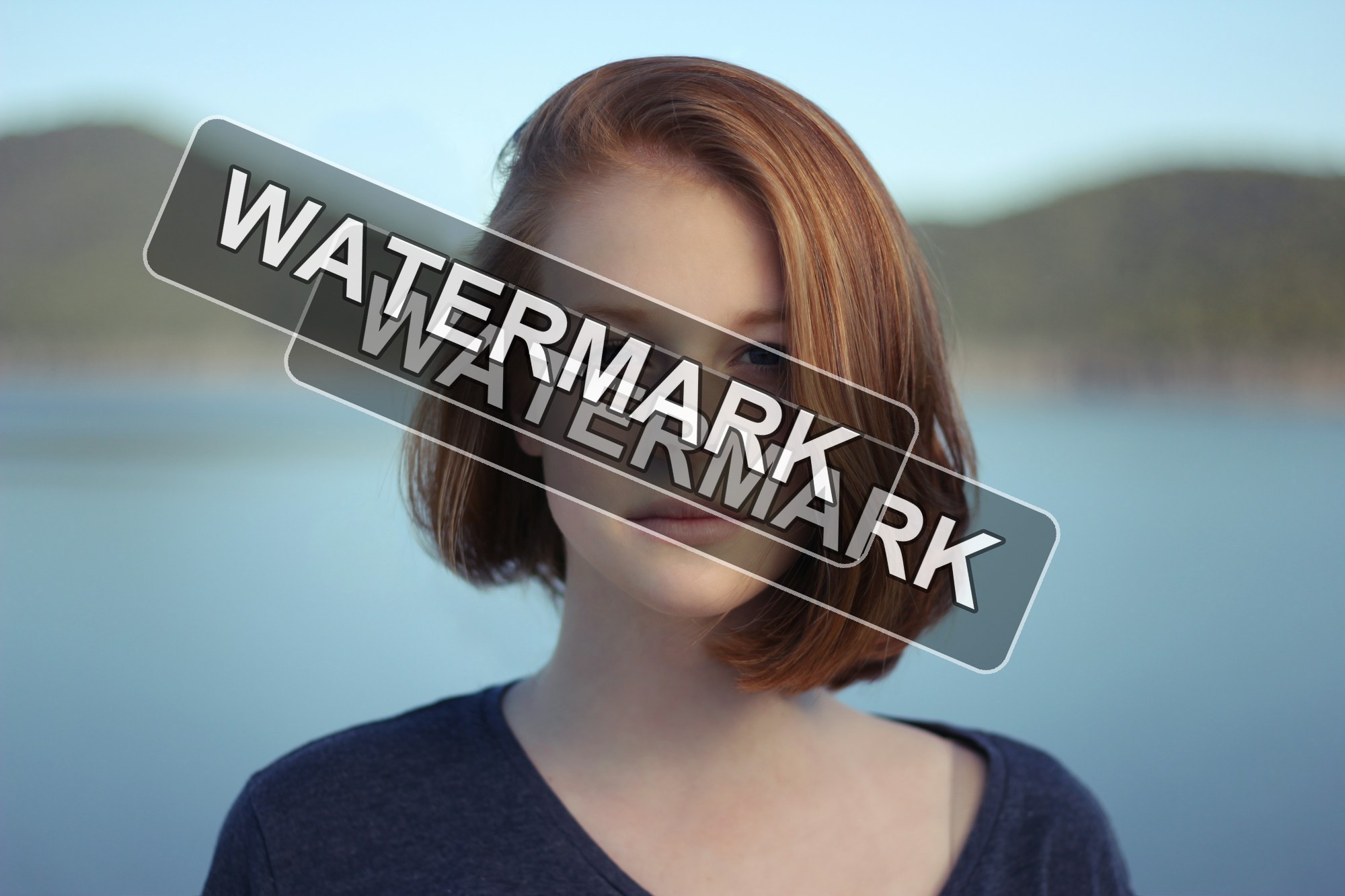 Remove a visible watermark from a photo you own before